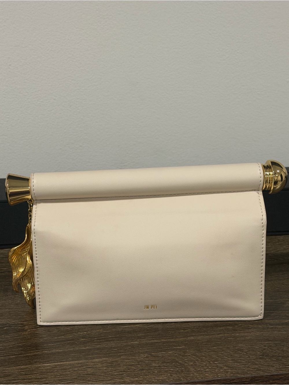 JW PEI Cream Shoulder Bag with Gold Hardware
